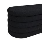 Fuji 49" Upholstered Oval Storage Bench, Ebony