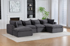 129.8" Width Cloud Couch Oversized Modular Sectional Sofa