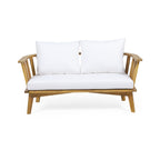2-Person Outdoor Acacia Wood Patio Seating Group