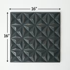 Black Square Shape Handcrafted MDF Wall Decor – 16"x16" Elegant Home Accent