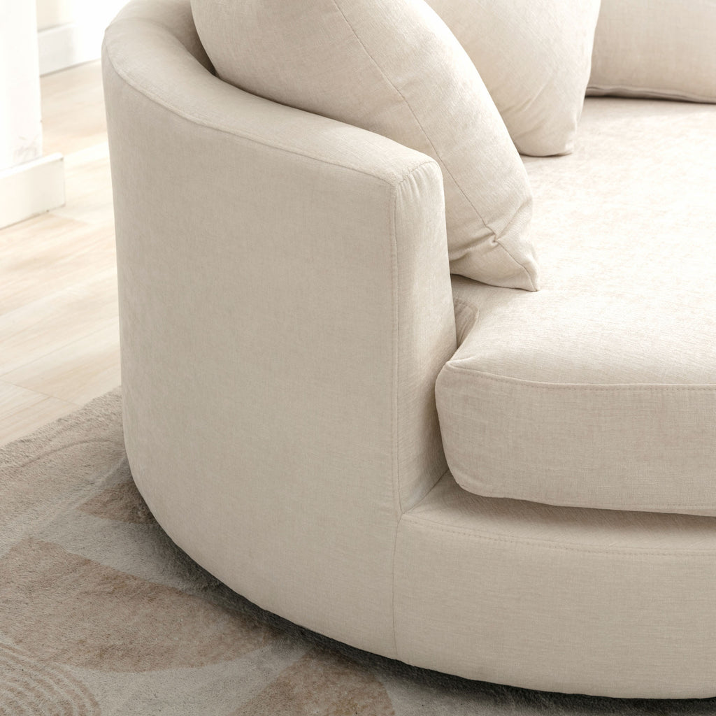 Orisfur 360° Swivel Accent Barrel Chair with Storage Ottoman