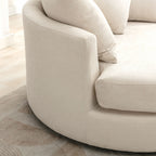 Orisfur 360° Swivel Accent Barrel Chair with Storage Ottoman