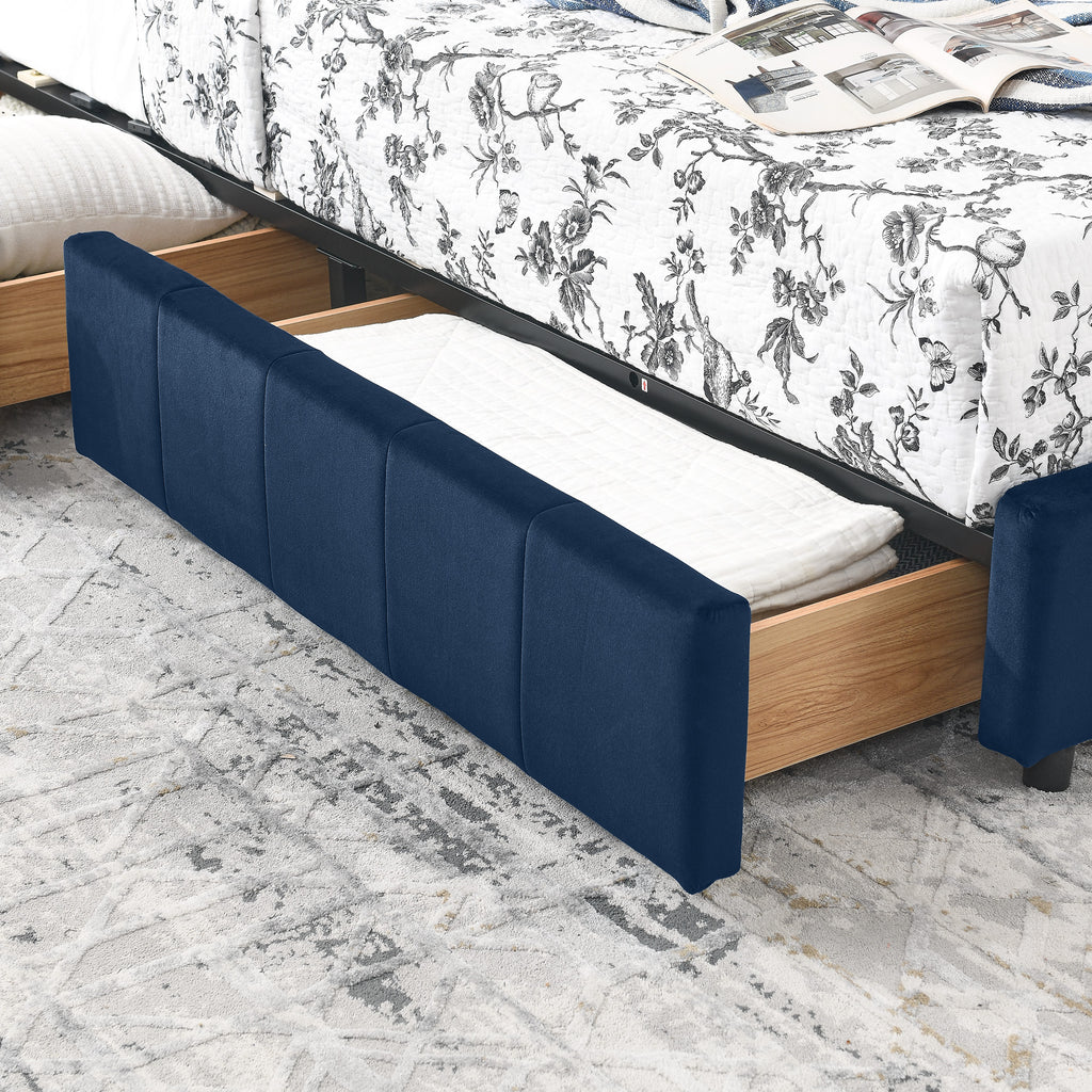 Full Size Storage Upholstered Tufted Bed Frame