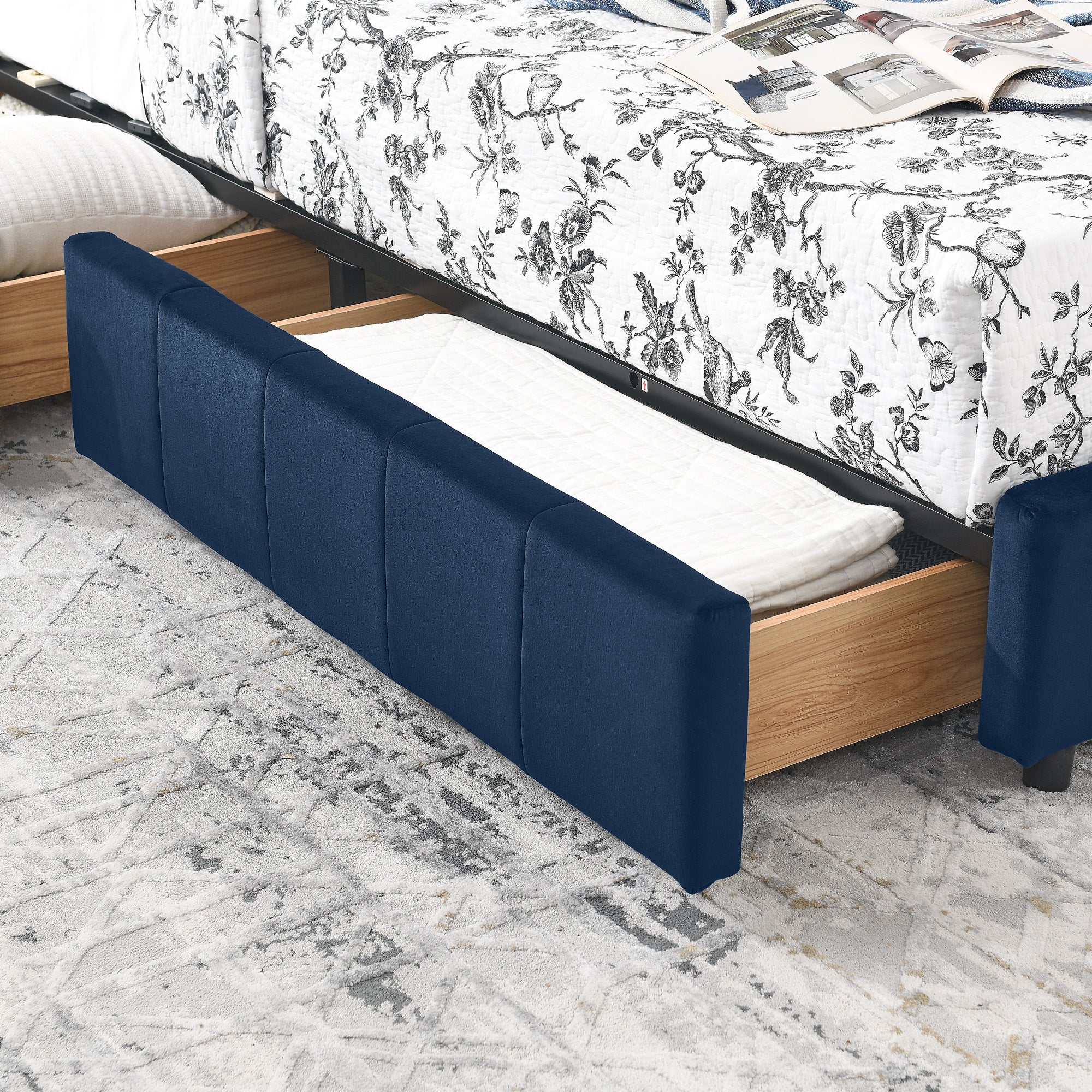 Full Size Storage Upholstered Tufted Bed Frame