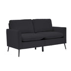 TS Cat Paw Leather Upholstered Sofa Loveseat - Black