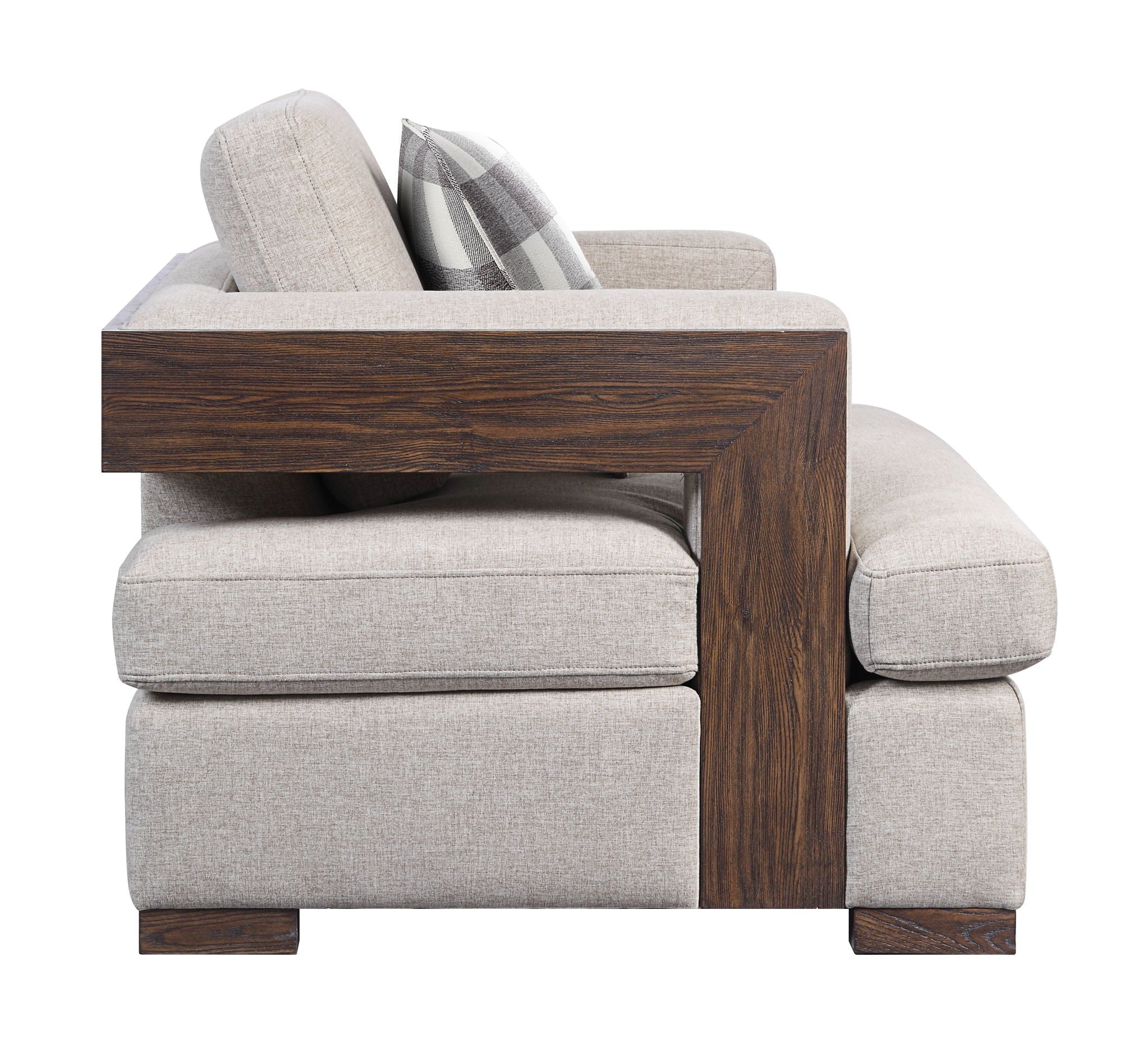 Niamey Sofa With 4 Toss Pillows - Walnut