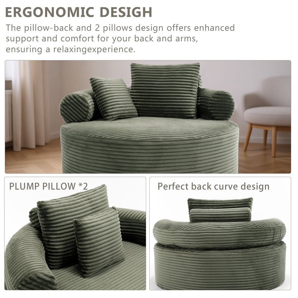 Round Sofa Bed with Memory Foam Sectional Couches