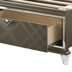 Skylar Synthetic Leather & Dark Champagne Finish Full Bed