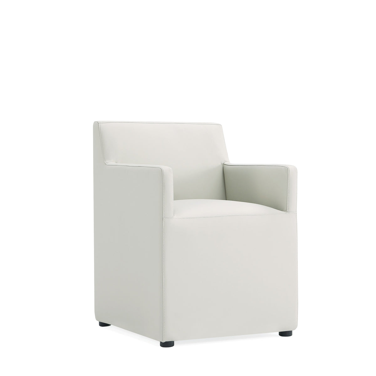 Anna Square Vegan Leather Armchair in Stone