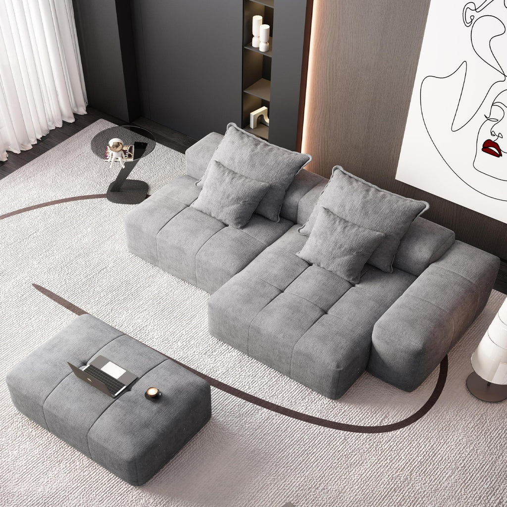 Modern Oversized Modular Sectional Sofa with Ottoman