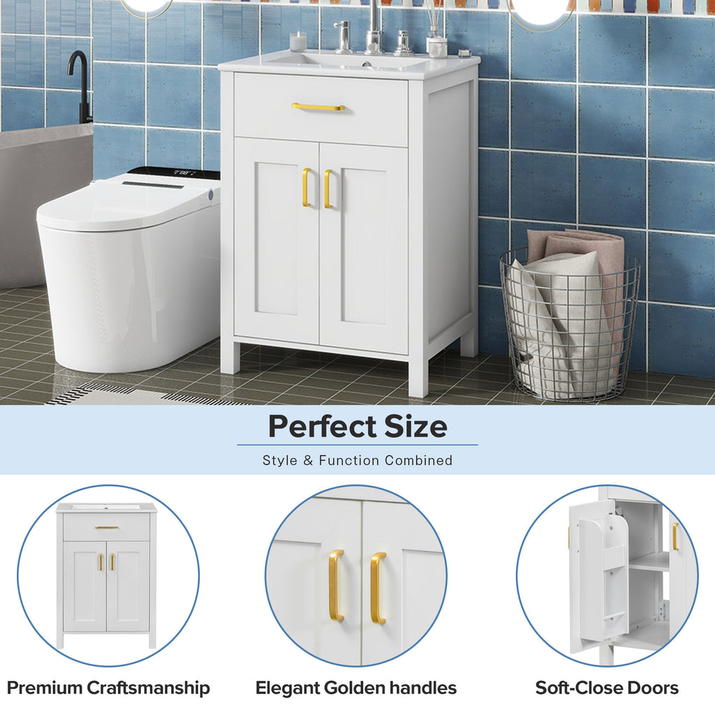 Modern 48-Inch Bathroom Vanity with Ceramic Sink