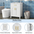 Modern 48-Inch Bathroom Vanity with Ceramic Sink