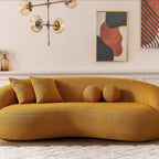 Drake Japandi Style Curvy Boucle Sofa