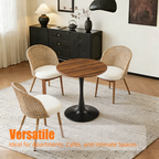 Dark Wood Grain Round Dining Table