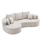 106 in. 2-Piece Fabric Cloud Curved Sectional Chenille Sofa - Silver Lining