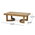Outdoor Acacia Wood Loveseat and Coffee Table Set with Cushions