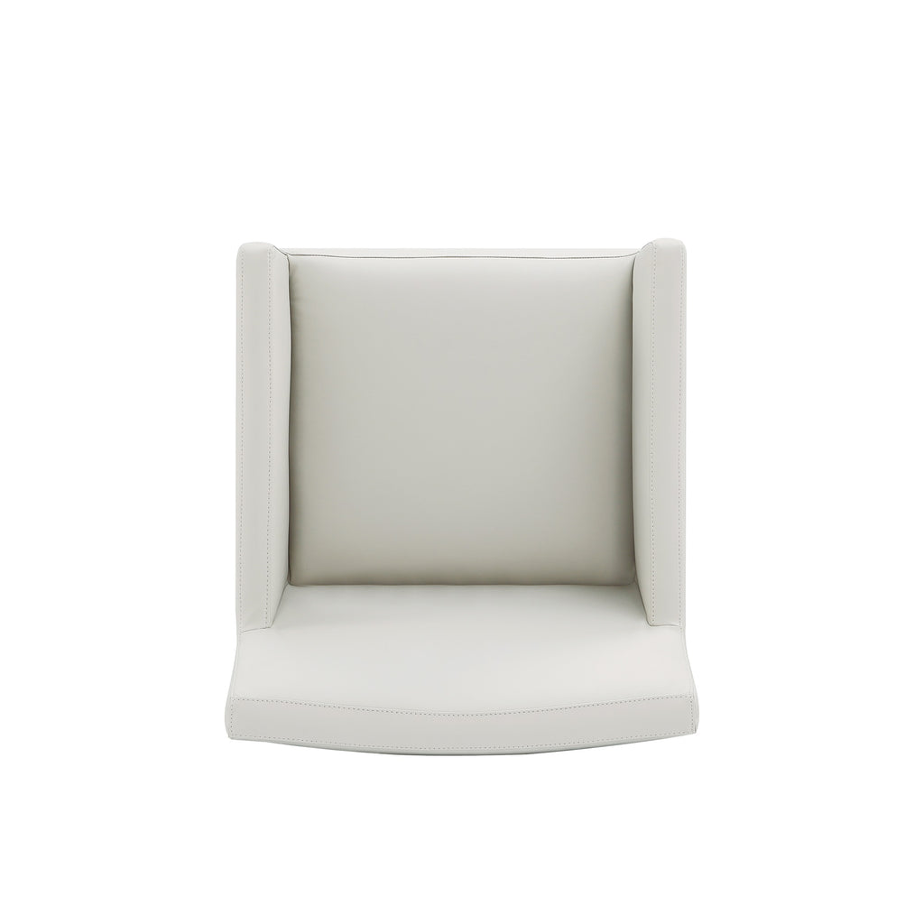 Anna Square Vegan Leather Armchair in Stone