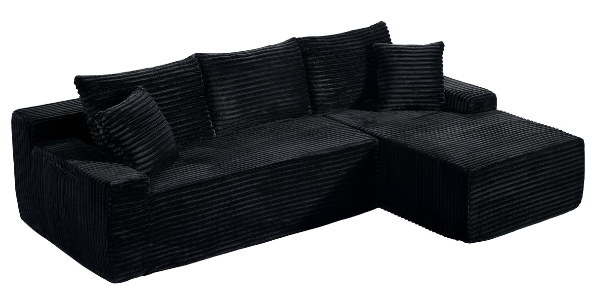 94 Inch Right Chaise L Shaped Boneless Cloud Sectional Sofa