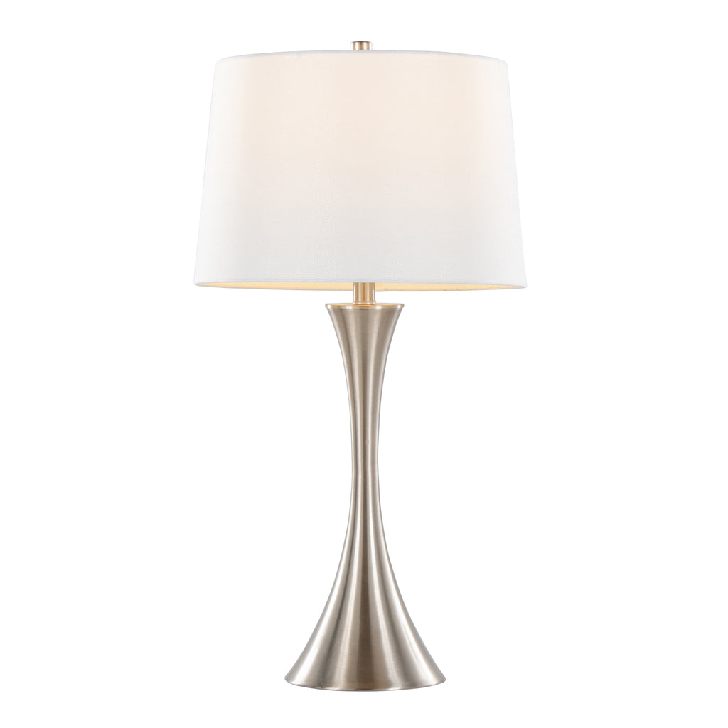 29" Contemporary Metal Table Lamp in Brushed Nickel