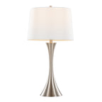 29" Contemporary Metal Table Lamp in Brushed Nickel