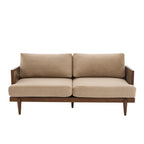 Emir 72" Square Arm 3-Seater Velvet Sofa