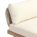 Acacia Wood Outdoor Armless Chair with Rope Back & Weather-Resistant Cushion
