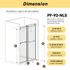 Frameless Double Sliding Shower Door