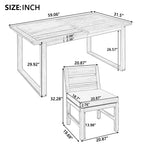 U_Style Farmhouse 5-Piece Outdoor Patio Dining Set