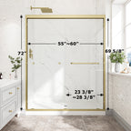 55"-60" W x 72" H Brushed Shower Door