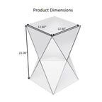 Silver Mirrored Geometric Side Table