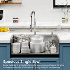 Stainless Steel Kitchen Sink, 33"x22" Single Bowl