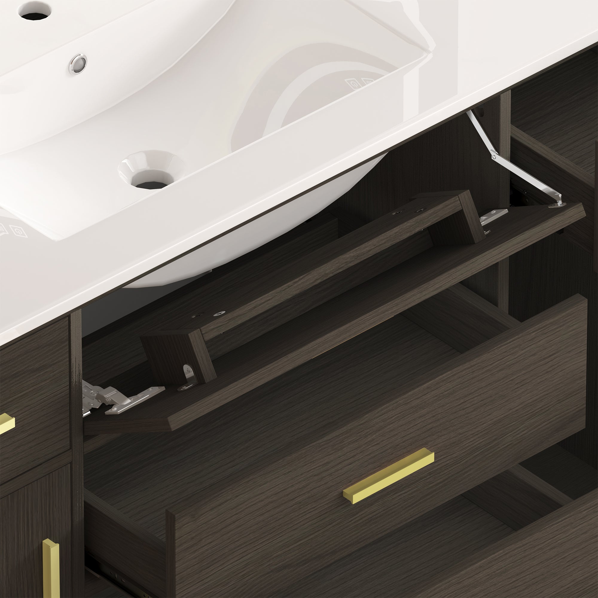 48" Dark Brown Bathroom Vanity
