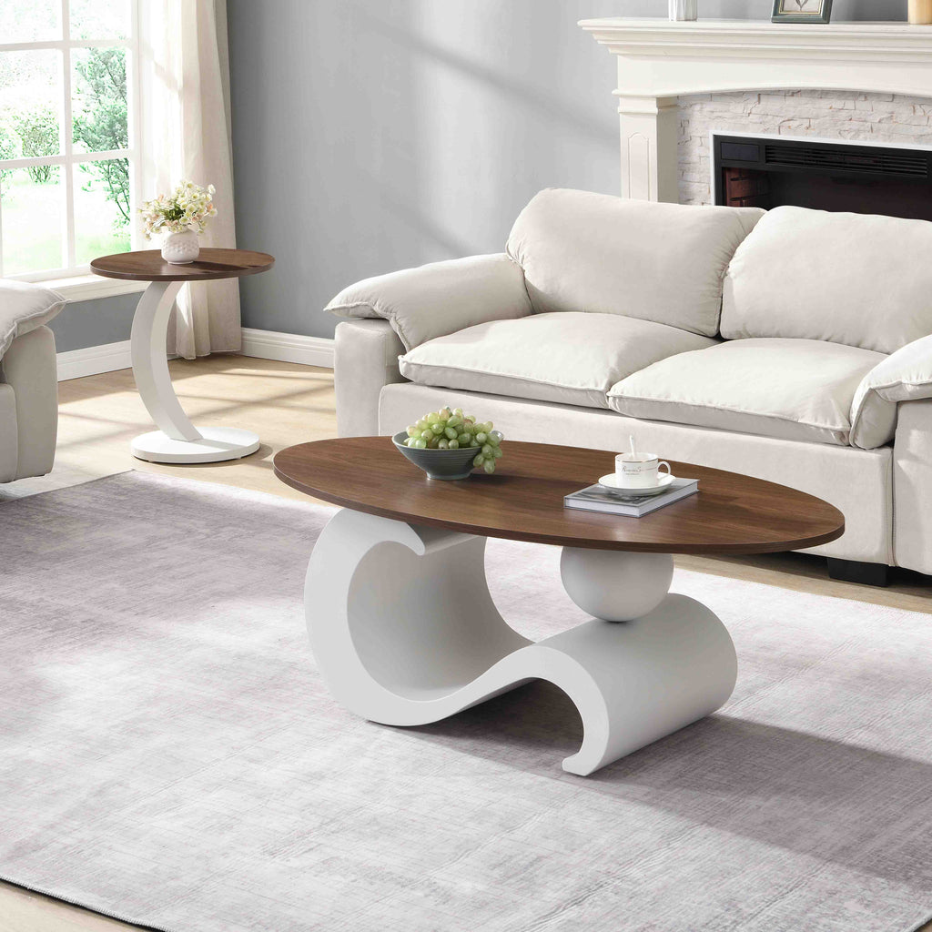 White Nesting Coffee Table Set of 2