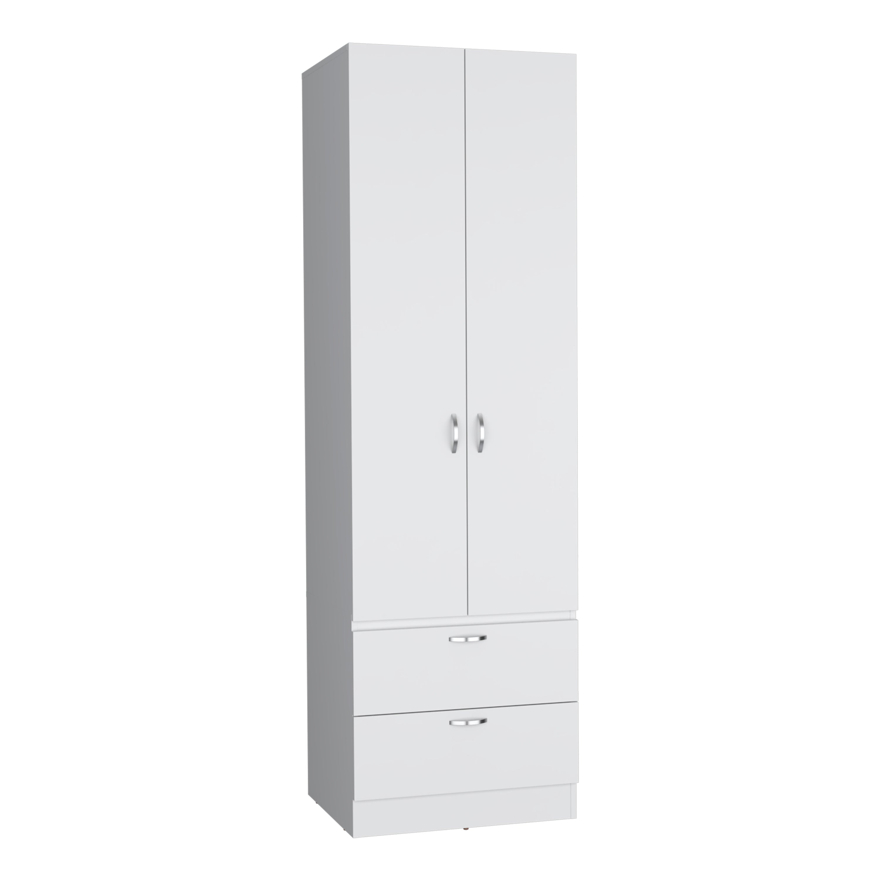 Armoire Wardrobe 76" H, Hanging Rod, 2 Drawers, 1 Shelf