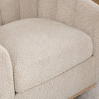 31.89" Wide Modern Chenille Cushioned Metal Base Swivel Chair