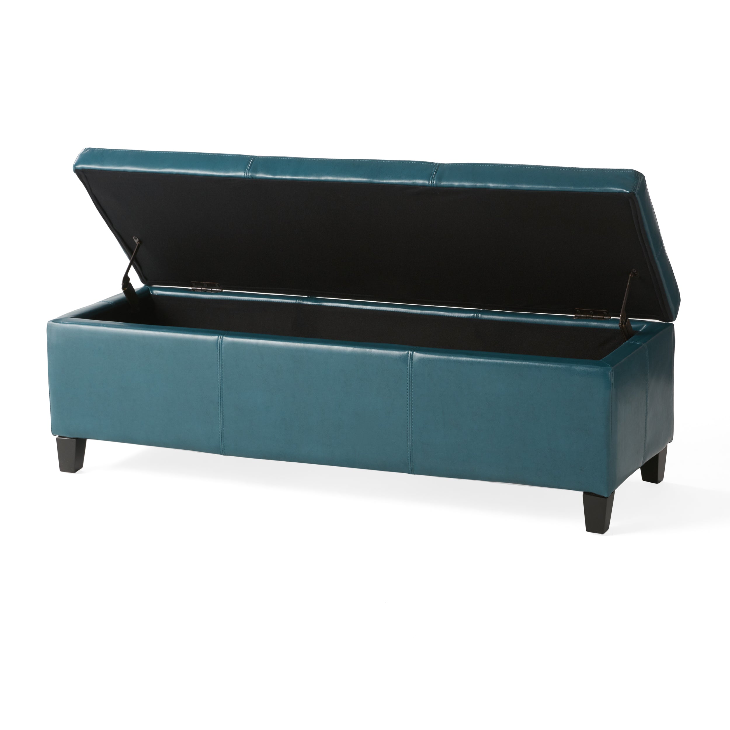 Upholstered PU Leather Storage Ottoman