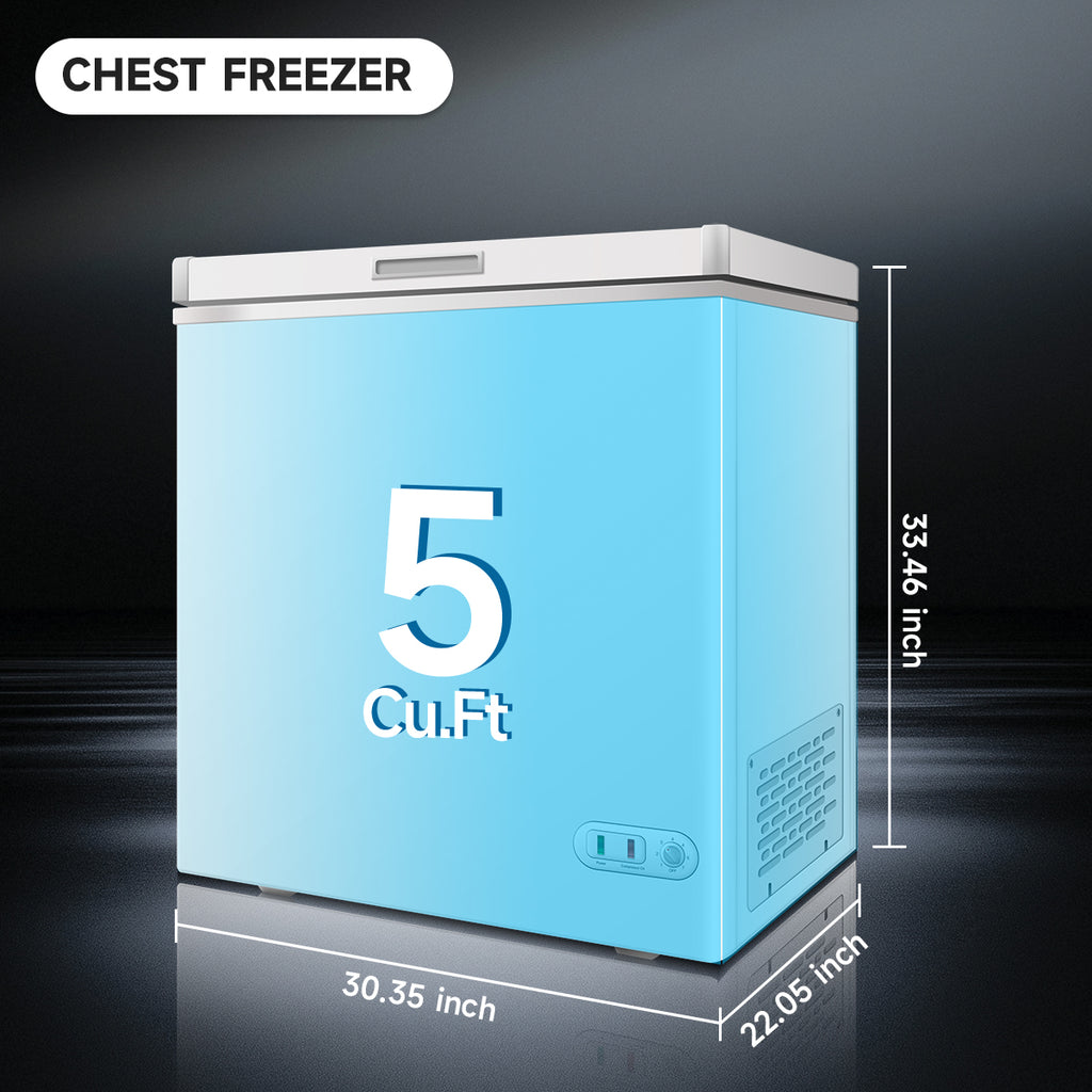 ORIKOOL 5.0 Cu.ft Solid Top Commercial Deep Chest Freezer