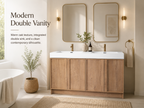 60" Freestanding Bathroom Vanity With Dual Resin Sink