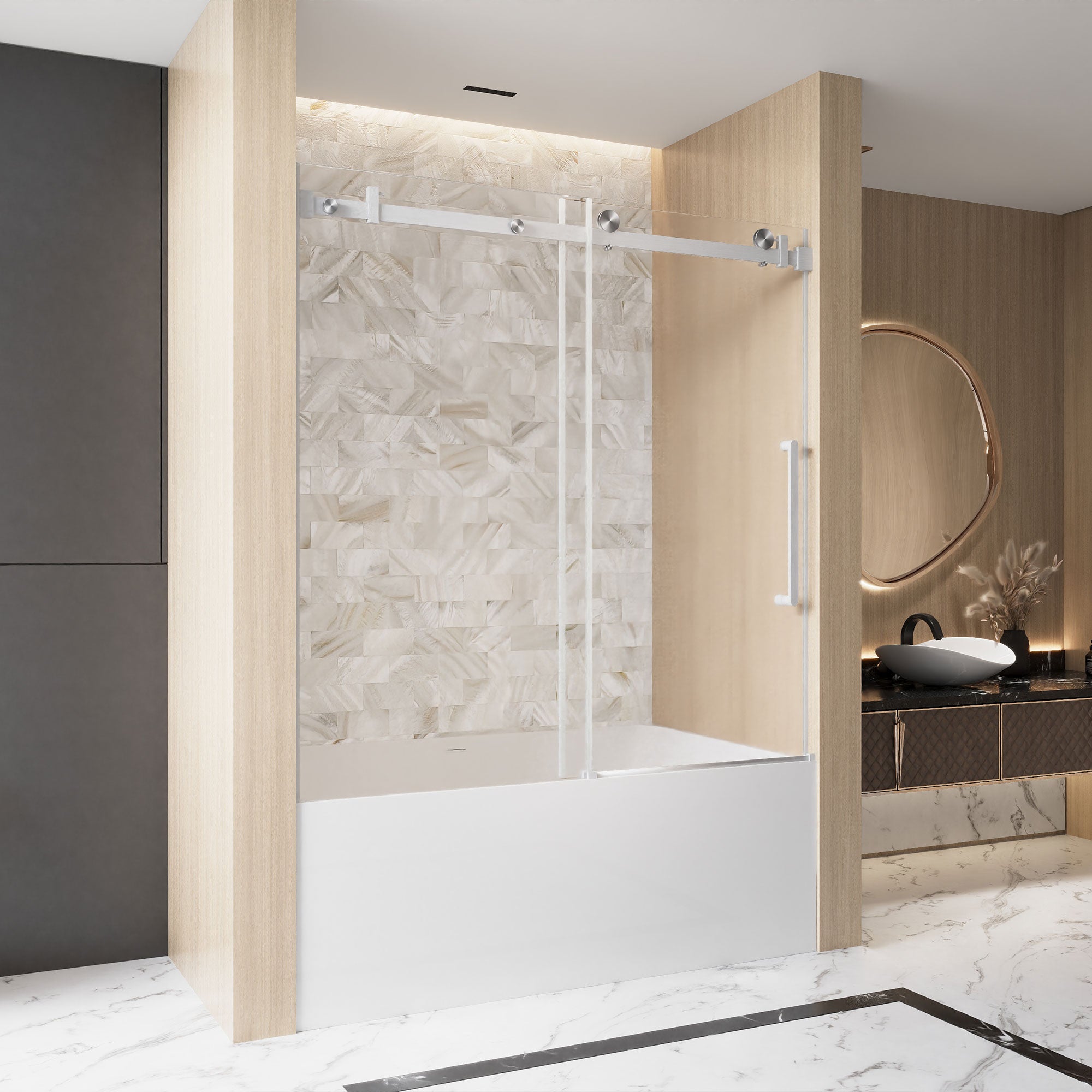 Frameless Single Sliding Shower Door