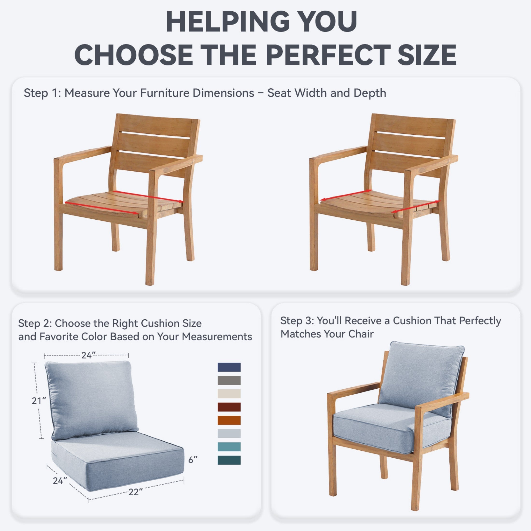 6 Inch Thicker Outdoor Chair Cushion Set
