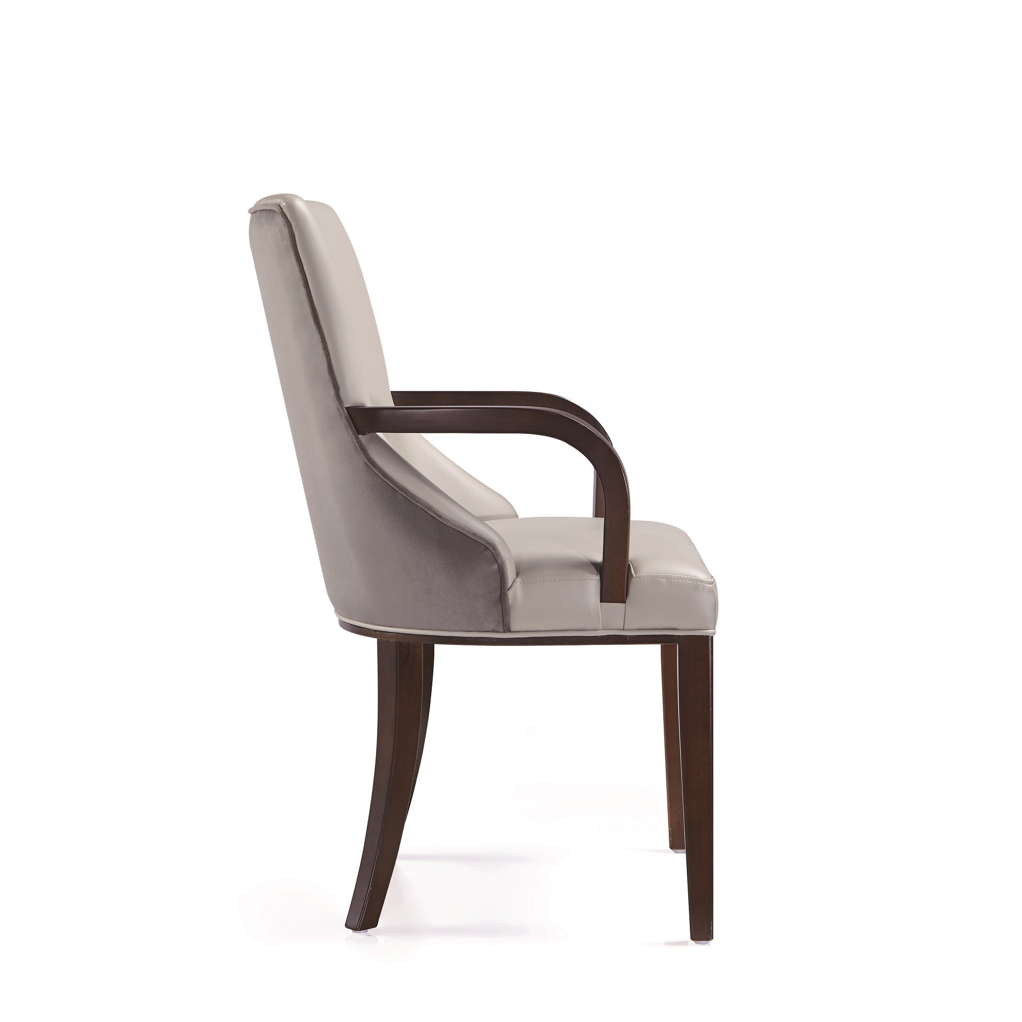 Shubert Wood Vegan Leather and Velvet Armchair