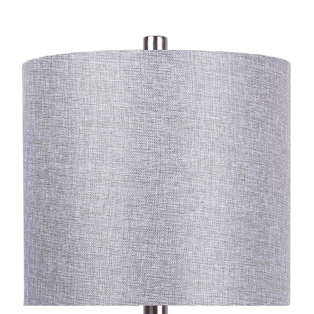 23" Contemporary Metal Table Lamp in Brushed Nickel