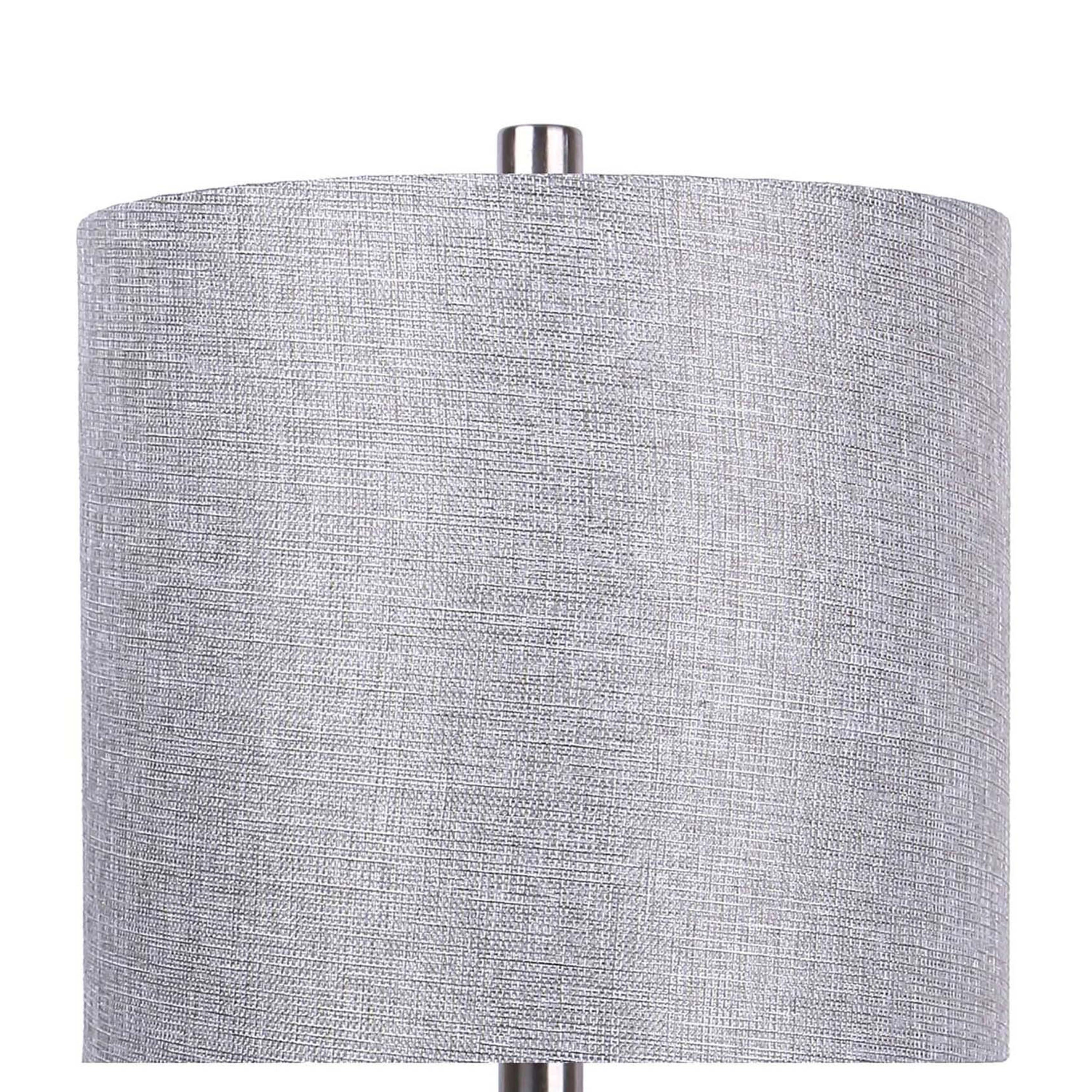 23" Contemporary Metal Table Lamp in Brushed Nickel