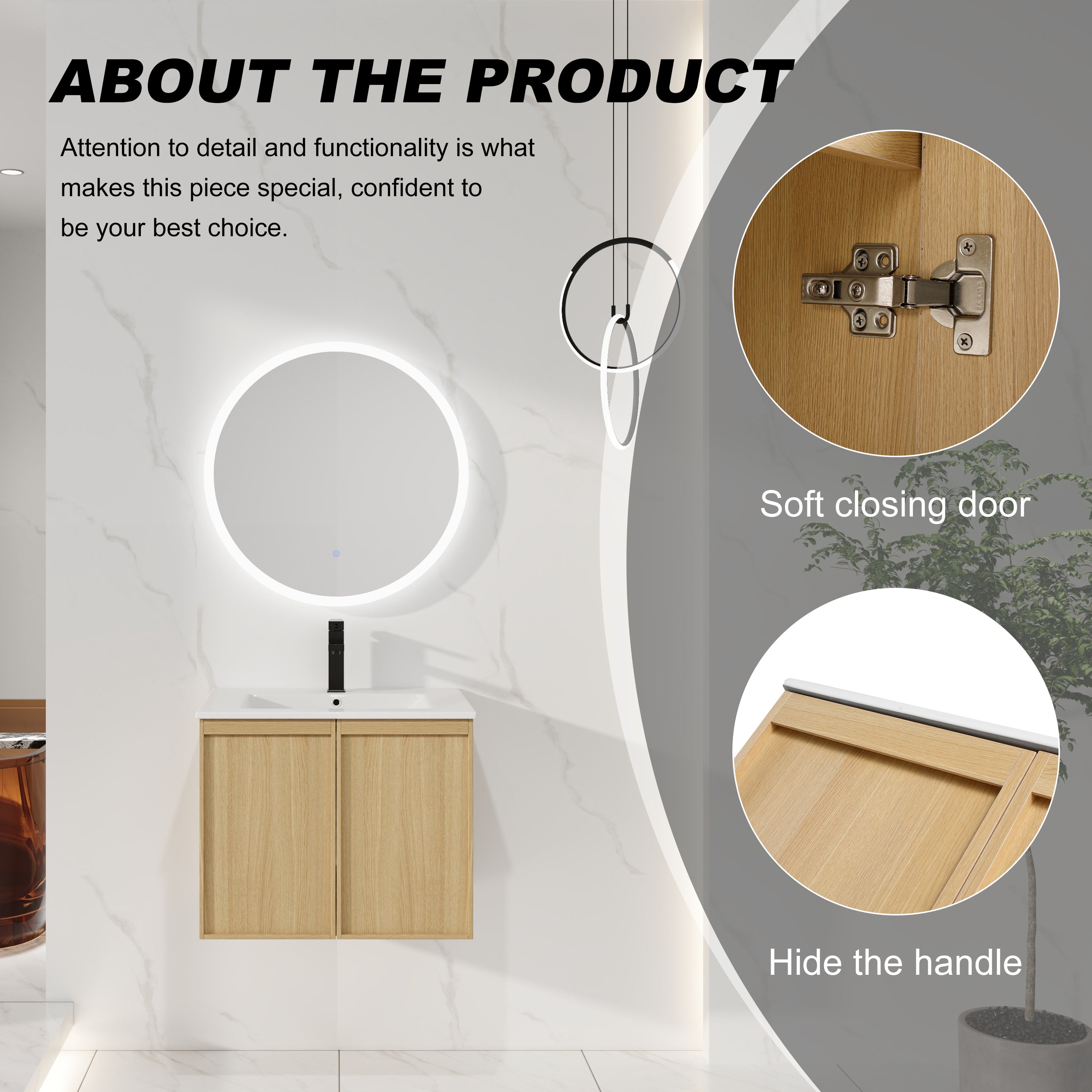 24" Floating Bathroom Vanity with Sink