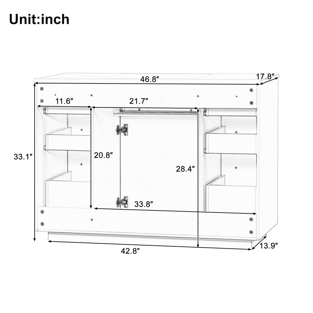48" Bathroom Vanity Cabinet Base