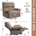 Oversized Manual Recliner Chair Sofa for Living Room