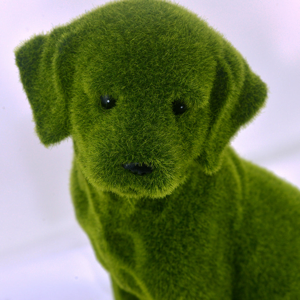 Flocked Dog Garden Statue - Style B