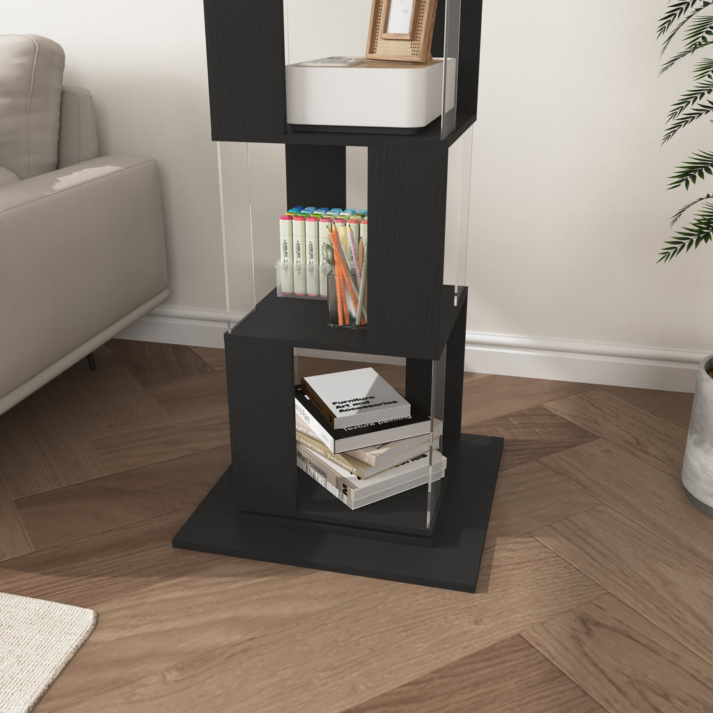 360° Rotating Bookshelf with Acrylic Plate