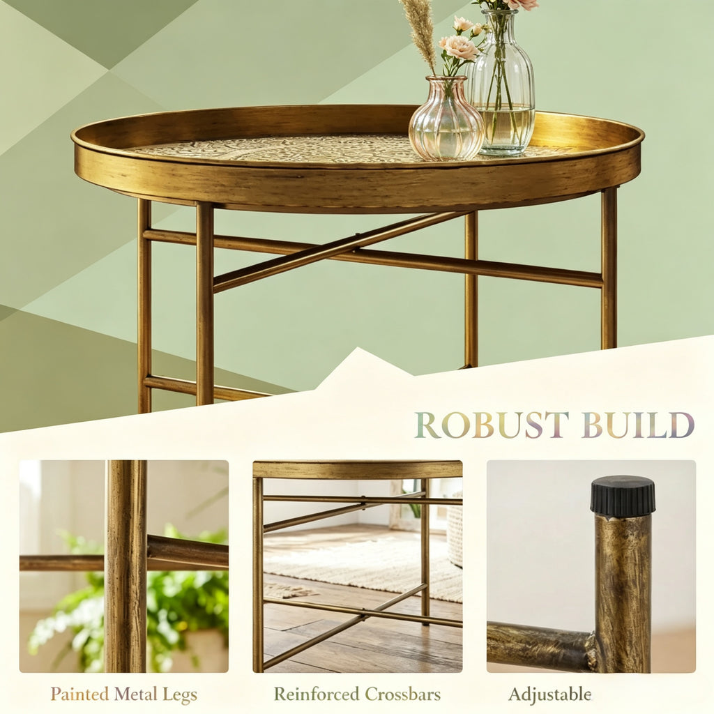 Multi-Functional Circular Center Table for Living Room