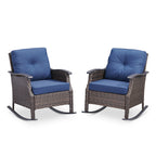 Outdoor Gliding Wicker Chairs Set of 2